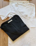 Remera Básica Agustina manga corta escote en V