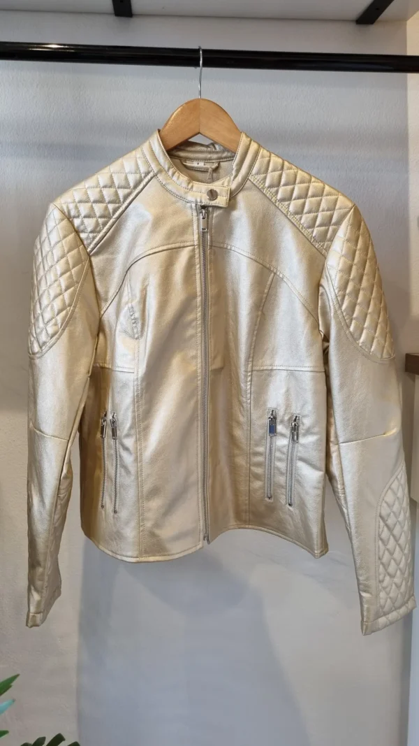 Campera de Cuero Metalizada - Imagen 1